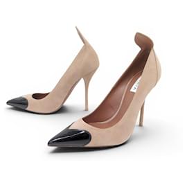 Alaïa NUOVE DECOLLETÉ ALAIA LE COEUR 38 IN VELLUTO DI VITELLO BEIGE