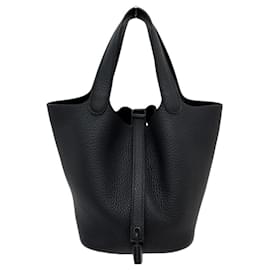 NUOVA BORSA HERMES PICOTIN 18 SO NERA IN PELLE TAURILLON CLEMENCE TOTE - Hermès