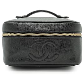 Chanel Beauty case vintage anni 90 in pelle nera