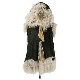 Autre Marque IF SIX WAS NINE BRONDY Chaqueta chaleco 2way de piel de canguro y piel de cordero