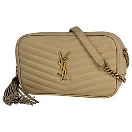 Borsa a tracolla Lou Mini in pelle con frange Saint Laurent