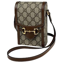Borsa a tracolla Gucci Horsebit 1955 motivo GG