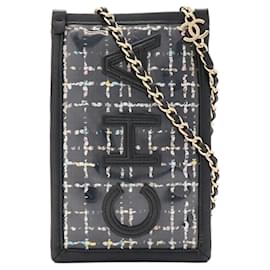Borsa a tracolla Chanel in tweed con catena