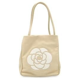 Chanel Camellia Tote Bag in Beige and White