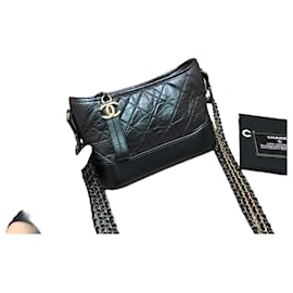 Chanel Gabrielle Hobo Bag Small Irisierendes Schwarzes Leder