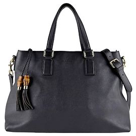 Borsa a mano in pelle marrone scuro Gucci