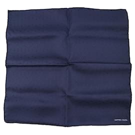 Hermès Pañuelo de seda 100% azul marino Hermes