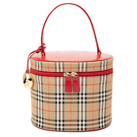 Beauty case in tela Burberry Beige Haymarket Check