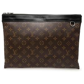Louis Vuitton Marrone Monogram Macassar Discovery Pochette GM