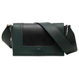 Céline Celine Green Medium Shiny Smooth Calfskin Frame Schultertasche