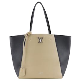 Louis Vuitton Borsa Cabas LockMe in pelle di vitello bicolore beige