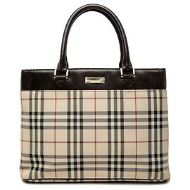 Burberry Beige House Check Canvas Tote