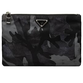 Clutch Prada Blue Tessuto Camouflage