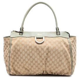 Gucci Abbey D Ring Tote aus beigem GG Canvas