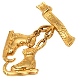 Hermès Gold Gold Plated Les Fetes en Hermes Pin Brooch