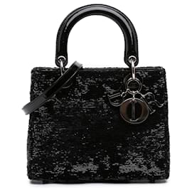 Lady Dior con paillettes nero taglia Medium di Dior