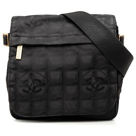 Bolsa tiracolo Chanel Black New Travel Line em nylon
