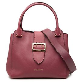 Tote Burberry in pelle di vitello a grana media con fibbia rossa