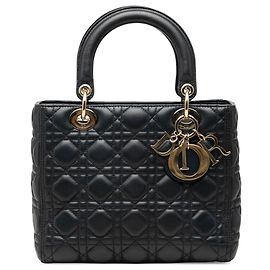 Lady Dior in agnello cannage nero misura Medium