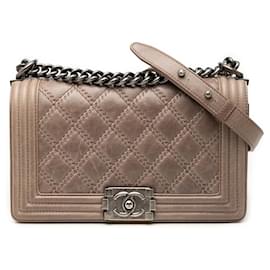 Chanel Brown Old Medium Aged Calfskin Double Stitch Boy Flap