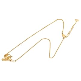 Collana con pendente Dior Gold con logo in corsivo placcato oro