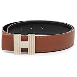 Cintura reversibile Hermès marrone Chevre Mysore Cadena H