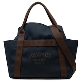 Hermès Blue Toile Sac de Pansage Grooming Bag