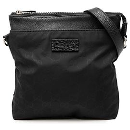 Borsa a tracolla Gucci in nylon GG nero