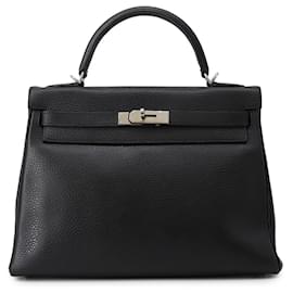 Hermès Borsa Hermes Kelly 32 in pelle Ardennes nera