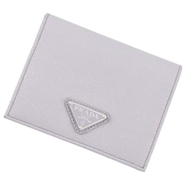 Prada Bi-fold Portemonnaie aus violettem Saffiano-Leder