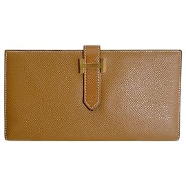 Hermès Hermes Bi-fold Wallet aus braunem Epsom-Leder