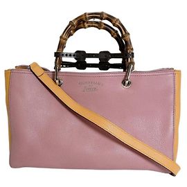 Borsa a mano Gucci Bamboo in pelle rosa