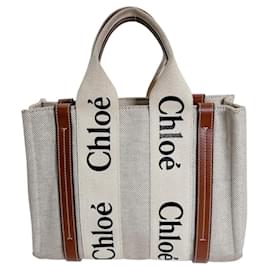 Chloé Woody Small Baumwoll-Canvas Tote Bag