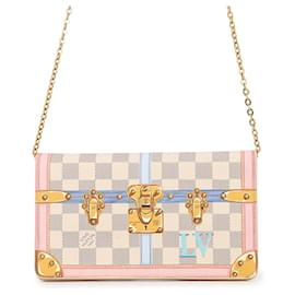 Portafoglio con catena Louis Vuitton Damier Azur