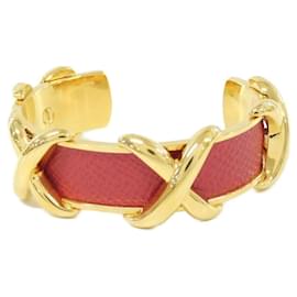 Hermes Rouge Vif Courchevel Leather Bangle - Hermès