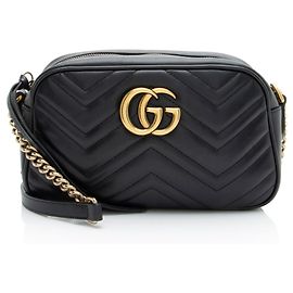 Borsa a tracolla piccola Gucci Matelasse Leather GG Marmont