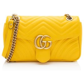 Borsa Gucci Matelasse Leather GG Marmont con patta media