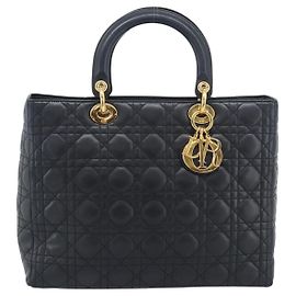 Christian Dior Lady Dior Cannage Quilt Lambskin Medium