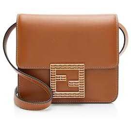 Fendi Crossbody-Tasche klein aus Kalbsleder und Kristall Fab