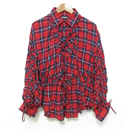 Autre Marque Dsquared2 Rüschenbluse mit Karomuster