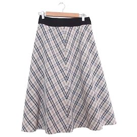 Autre Marque Falda evasé de cuadros de materiales mixtos GEORGES RECH