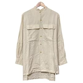 Autre Marque camicia unfil in twill di seta e cotone con collo alto