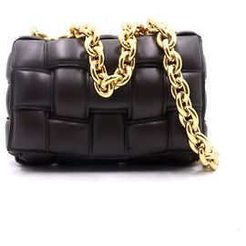 Bottega Veneta Borsa Tote Cassette con manico superiore e tracolla a catena Intrecciato Pondenate Brown