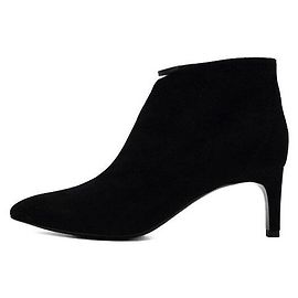 Hermès Botas de cano curto com zíper em couro camurça preto para mulher