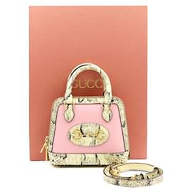 Gucci Borsa Mini Top Handle, Tote e Crossbody in Pitone Rosa Edizione Limitata con Mors