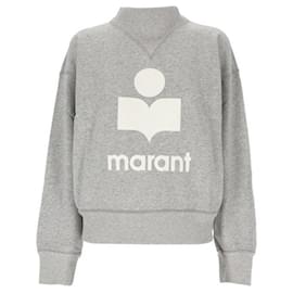 Sudadera Velvet Logo Gris Blanco - Isabel Marant
