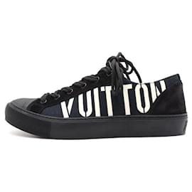 Louis Vuitton Sneakers da uomo in scamosciato nero e tela navy Tattoo
