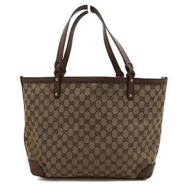 Gucci Borsa shopper a tracolla con bordi in pelle marrone