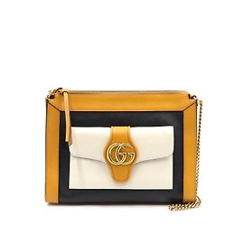 Gucci Bolso de hombro y bandolera con solapa Double GG multicolor y cadena dorada