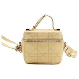 Dior Micro borsa a tracolla e borsa a tracolla in vernice giallo cannage
